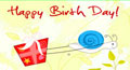 snail mail birthday card, snail mail birthday ecard, cute belated birthday card