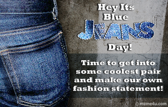 blue jeans day cards, postcards, funny cards