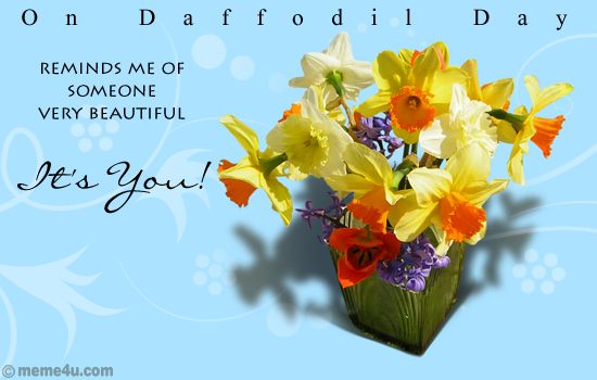 romantic daffodil day cards, romantic daffodil day card, romantic daffodil day ecard