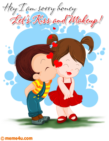 cute love ecard, romantic love cards, kiss and makeup cards