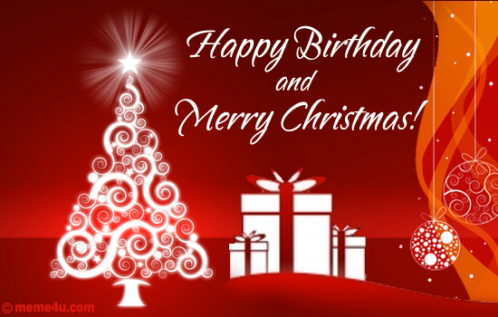 Happy Birthday Greetinng Card | Christmas Wish With Happy Birthday