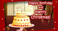 musical christmas birthday card, musical christmas birthday ecard, christmas birthday greeting