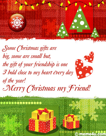 gift of your friendship, christmas greeting for friend, christmas ecard for friend