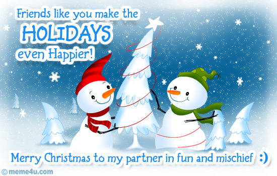 christmas ecard with snowman, christmas friends greeting card, christmas snowman cards