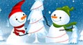 christmas ecard with snowman, christmas friends greeting card, christmas snowman cards