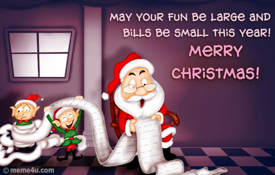 funny christmas card. A cute and funny christmas