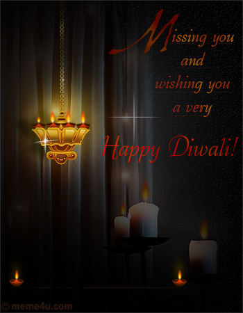 missing you on diwali card, diwali missing you greeting card, diwali missing you card