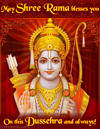 dussehra celebration cards, dussehra greeting card, dussehra card with lord rama