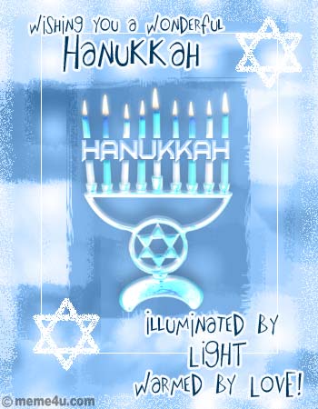 wonderful hanukkah wish, chanukkah card, chanukkah ecard