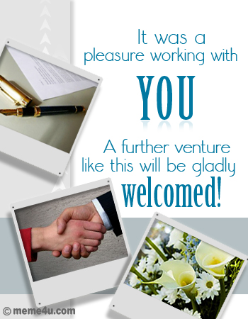 Pleasure Working With You Card  Thank You At Work Greeting Card