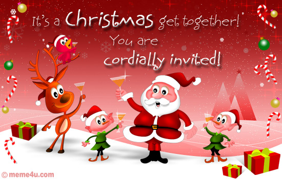 Christmas Get Together Invitation Card | Christmas Get Together ...